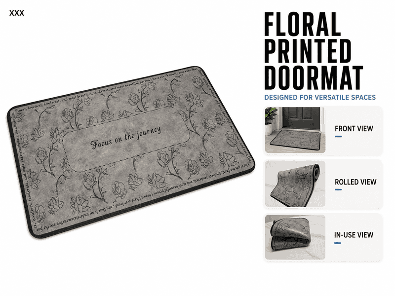 Calfskin-Grain Texture Floor Mat-Journey